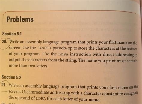 Solved Write An Assembly Language Program That Prints Your Chegg