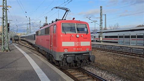 111 143 schiebt den RE90 aus Nürnberg ins Bw Stuttgart Rosenstein