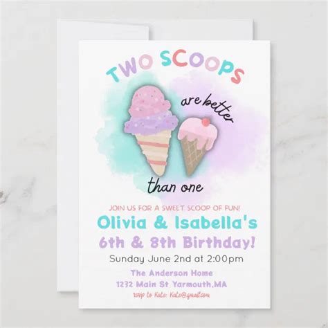 Sibling Birthday Invitation Double Birthday Invitation Zazzle