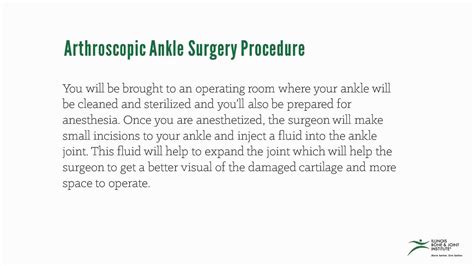 Arthroscopic Ankle Surgery Procedure And Recovery Youtube