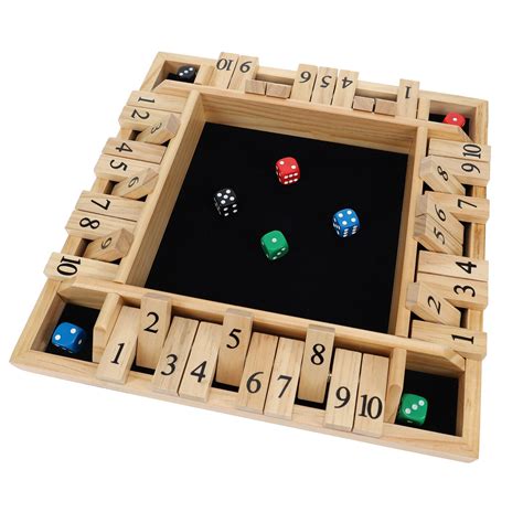 Pacific Shore Games Player Shut The Box Dice Board Game With Natural