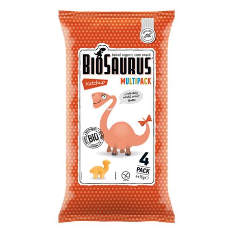 McLLOYD S BioSaurus Baked Organic Corn Snack Ketchup Pack Of 4 The