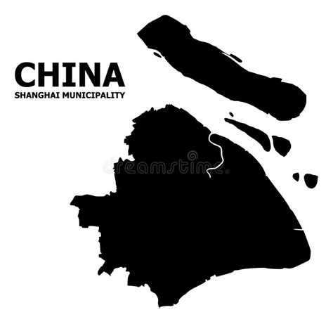 Mapa Plano Del Vector Del Municipio De Shangai Con Nombre Ilustraci N