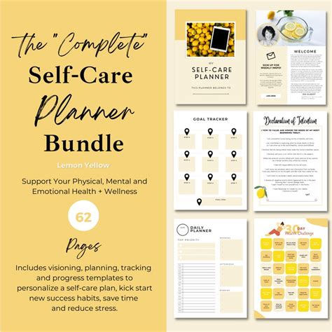 Self Care Planner Printable Instant Download Wellness Planner Self Care Journal For Women