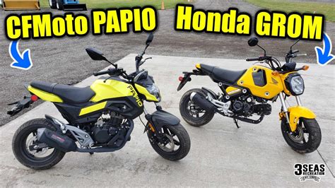 Honda Grom Vs Cfmoto Papio Mini Motorcycle Shoot Out Not Off Road