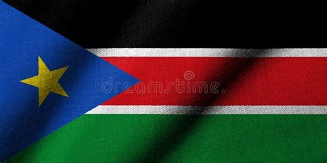 3D Flag Of South Sudan Waving Stock Illustration Illustration Of