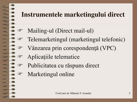 PPT Marketing direct şi tehnici de vânzare PowerPoint Presentation