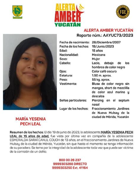 Alerta Amber en Yucatán Desaparecen dos menores de 13 y 15 años en