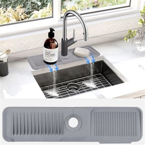 Amazon Cedocsh Inch Black Faucet Sink Guard Splash Mat Silicone