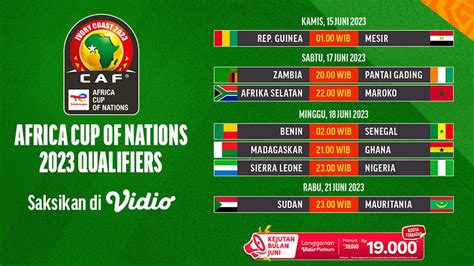 Jadwal Live Streaming Kualifikasi Piala Afrika 2023 Di Vidio Pekan Ini