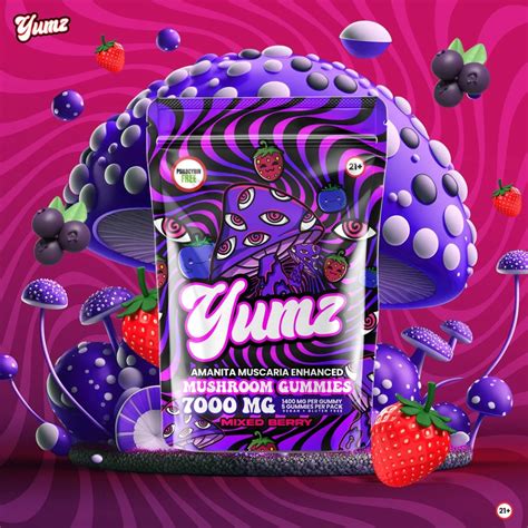 Yumz Amanita Muscaria Mushroom Gummies 7000mg S Gem