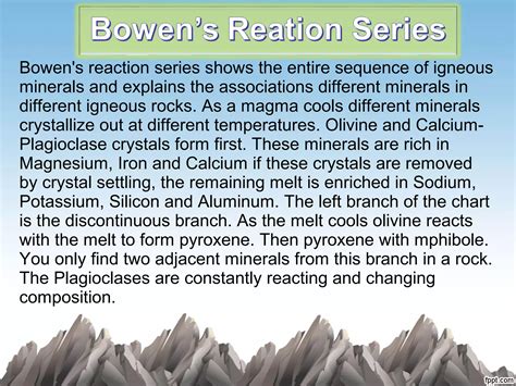 Bowens Reaction Series Ppt