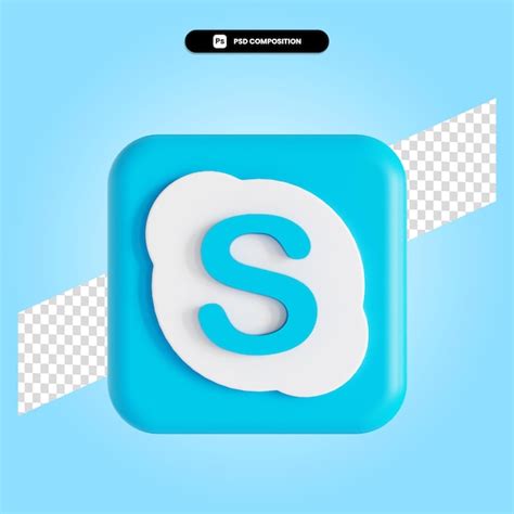 Aplicaci N De Logotipo De Skype D Render Ilustraci N Aislada Archivo