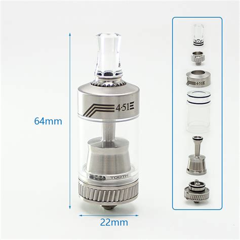 Sxk Rta Rebuildable Tank Vape Atomizer Silver Ss Ml Mm