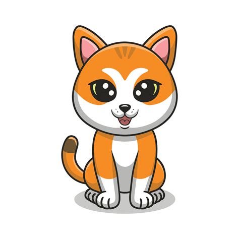 Ai Generated Cute Cat Flat Vector Illustration Cat Vector Character