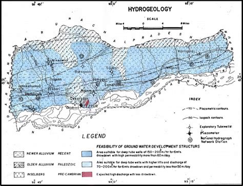 Map Showing Hydrogeology Of Sonitpur District Assam Download