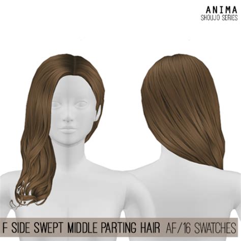 Female Side Swept Middle Parting Hair For The Sims By Anima Spring Sims