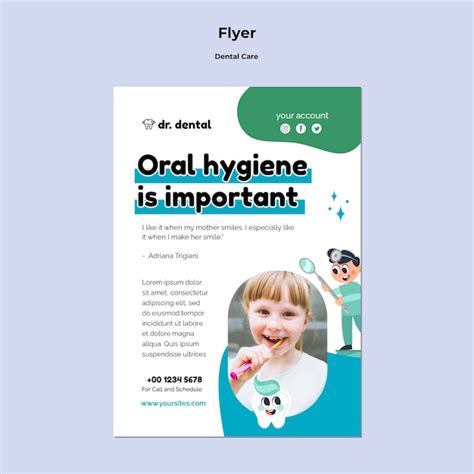 Kids Dental Flyer Template Free Vectors And Psds To Download