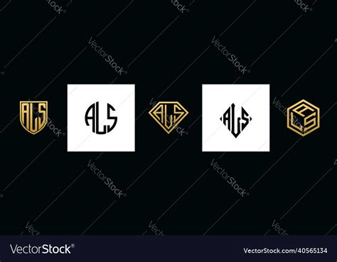 Initial letters als logo designs bundle Royalty Free Vector