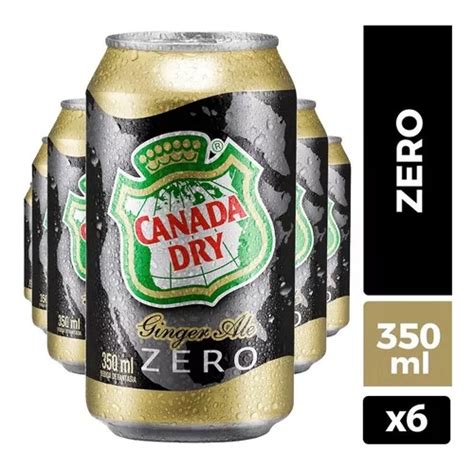 Pack 6 Bebida Canada Dry Ginger Ale Zero En Lata 350cc Cuotas sin interés