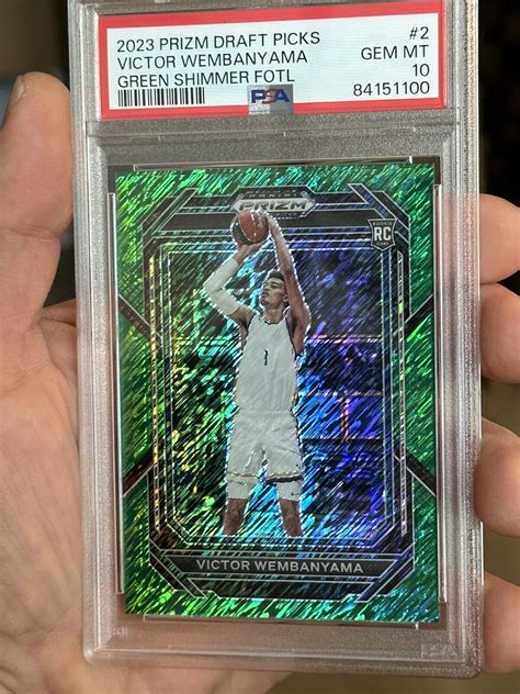 2023 Victor Wembanyama PSA 10 Prizm FOTL EXCLUSIVE GREEN SHIMMER Rookie