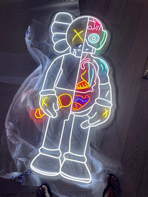 Custom KAWS LED Neon SignCustom Street Fashion Neon Wall Art Etsy