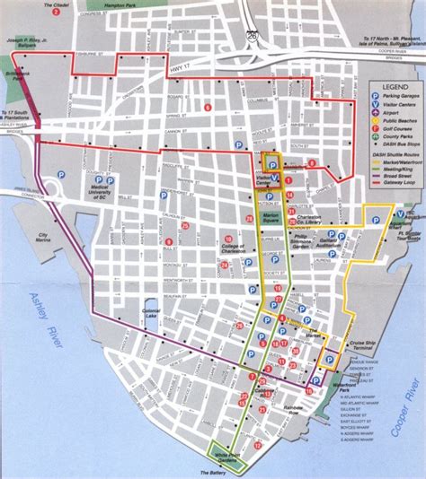 Sightseeing Map Of Charleston Sc Best Tourist Places In The World