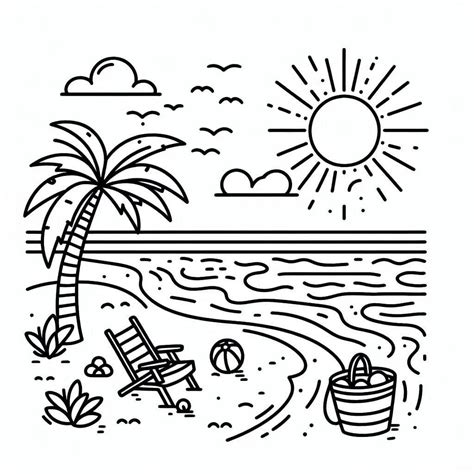 Desenhos Para Colorir Praia - 9