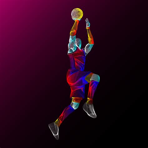 Basketball Player Action Figure Line Art Human Action On Motion Lines