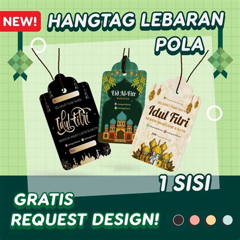 Jual Hang Tag Lebaran Idul Fitri Custom Cutting Bentuk Sisi Label