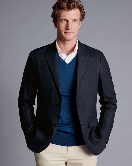 Linen Jacket Dark Navy Charles Tyrwhitt