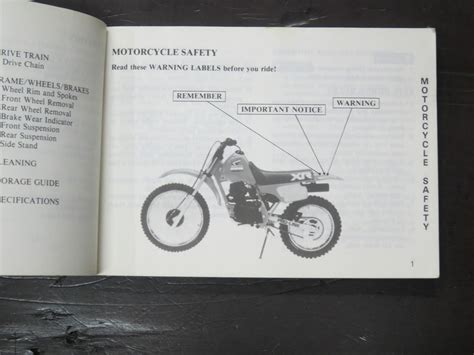 XR100R Honda Owner’s Manual, 1985 | Deadsouls Bookshop