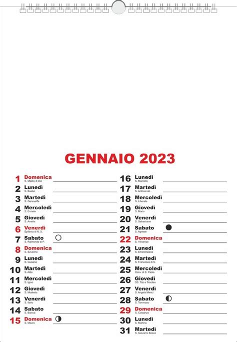 Calendario 2023 Illustrator Mesi Su Due Colonne Fasi Lunari Santi Del Giorno Vettoriale Ai E