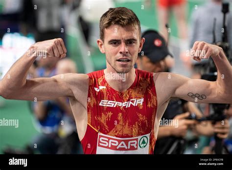 Adrián Ben Of Spain Celebrating His Win In The Mens 800m Final At The