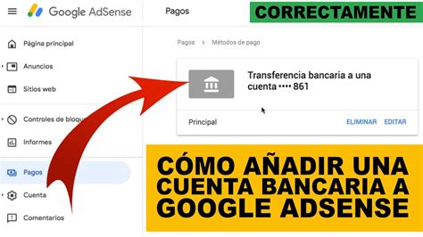 C Mo A Adir Una Cuenta Bancaria A Google Adsense Youtube