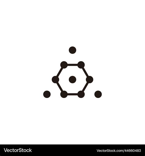 Hexagon Triangle Molecules Geometric Symbol Vector Image