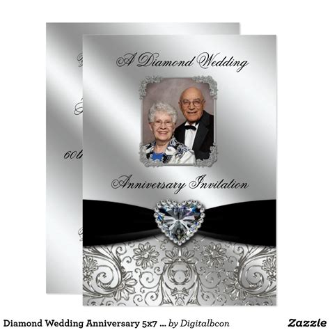 Diamond Wedding Anniversary 5x7 Photo Invite Zazzle Wedding