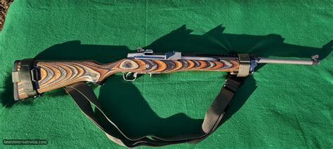 Ruger Mini 14 Ranch 5 56 Matte Stainless With Laminated Brown Black Chevron Stock Talo And