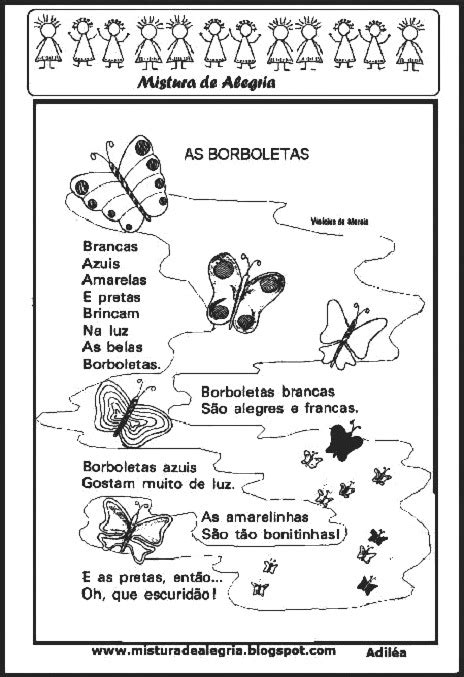 Poesia As Borboletas Vin Cius De Moraes Para Imprimir E Colorir