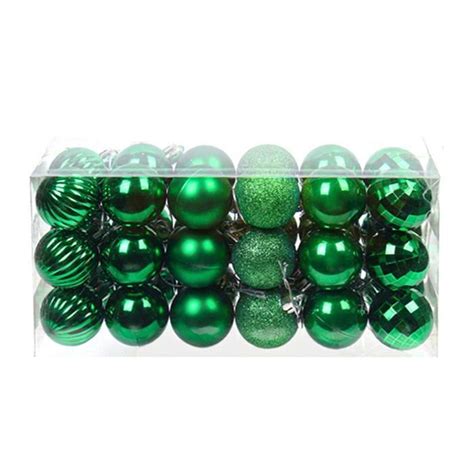 Kentop Lot de 36 Boules de Noël 4cm Boule en Plastique Ornements Peints