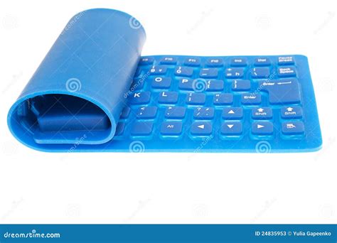 Blue Flexible Computer Keyboard Isolated Stock Image - Image of detail ...