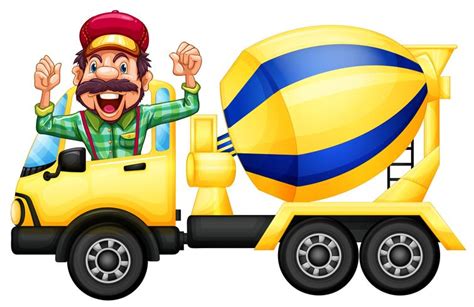 A cement truck driver on white background 433605 Vector Art at Vecteezy