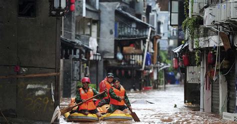 Inundações deixam 7 mortos e afetam 5 5 milhões na China