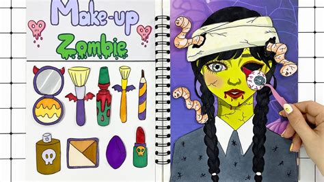 🐾paper Diy🐾 Wednesday Zombie Makeup Collection 💄💋 Paper Cosmetics