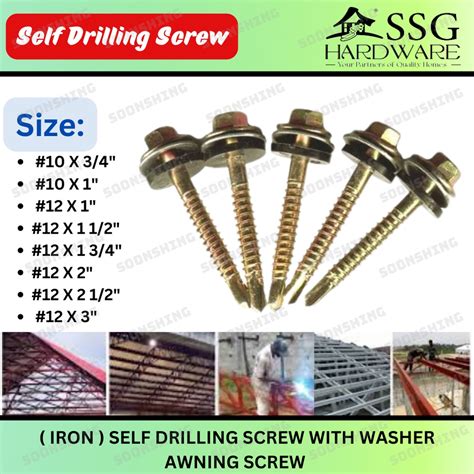 Hex Self Drilling Screw For Roof Skru Bumbung Hex Awning Screw Skru