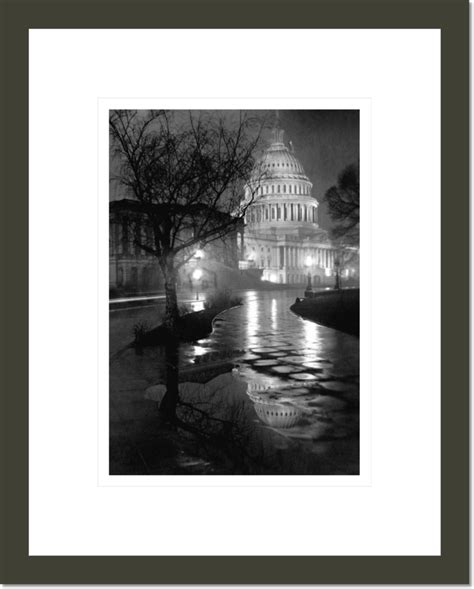 Night View of US Capitol in Rain (View of U.S. Capitol at Night ...