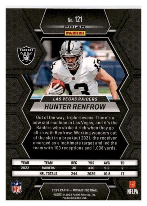 Panini Mosaic Hunter Renfrow Silver Prizm Raiders Ebay