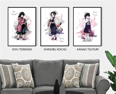 Demon Slayer Art Prints Wall Bedroom Decor Anime Gift Etsy