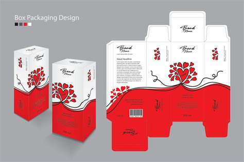 Box Packaging Template For Cosmetic Supplement Spa Beauty Food