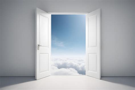 Premium Ai Image Open White Doors To Heaven Paradise Concept